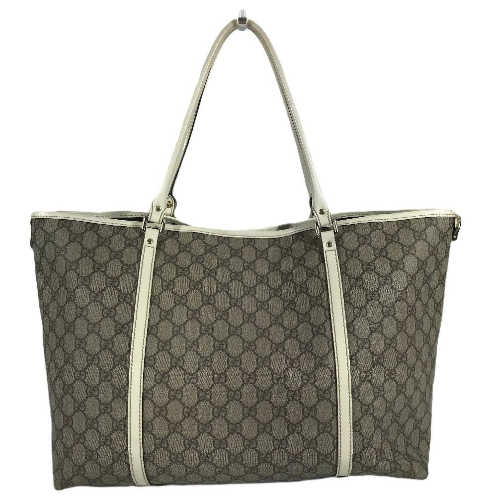 Gucci Tote Shoulder Canvas GG Enamel Beige Supreme Bag Tan